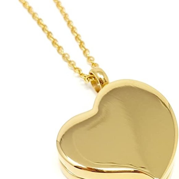 Polished Heart Locket Necklace with Magnetic Closure for Medication - Picture 1 of 4